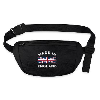 Made in England - England Flag - Stanley/Stella recycled Hip Bag  - black - Front