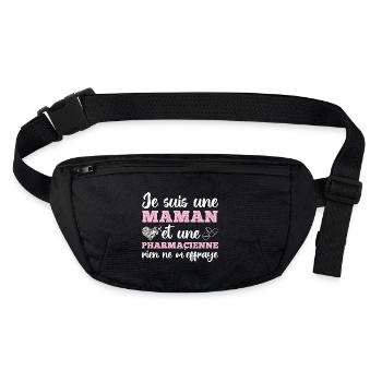 Je suis maman et pharmacienne cadeau fête des mère - Sac banane recyclé Stanley/Stella - noir - Devant