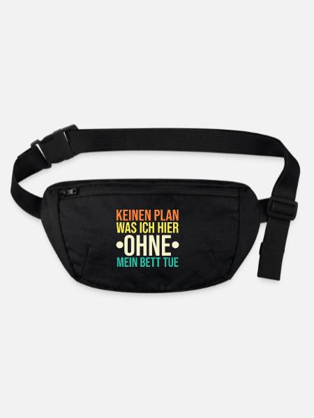 Late riser Shlafen lazy - Stanley/Stella recycled Hip Bag  - black - Front