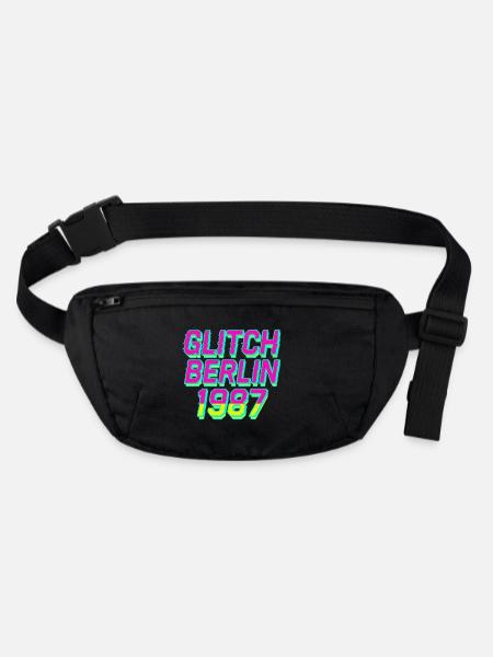 Glitch Berlin 1987 - Stanley/Stella recycelte Gürteltasche - Schwarz - Vorne