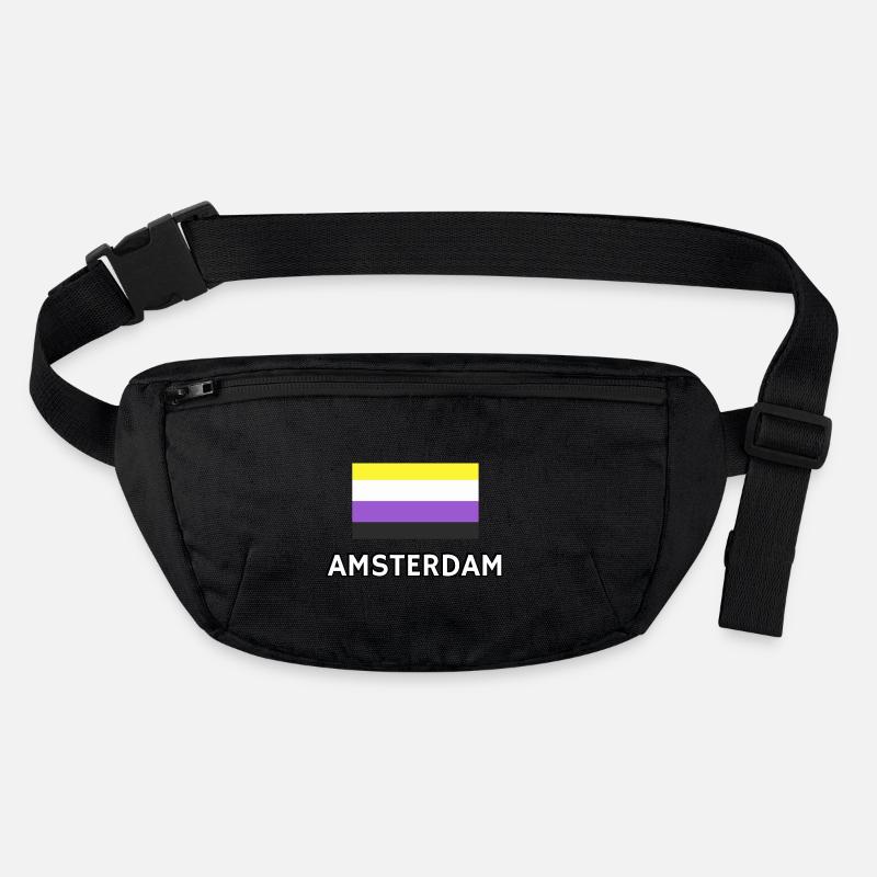 Drapeau de la fierté non binaire Amsterdam Sac banane recyclé Stanley/Stella