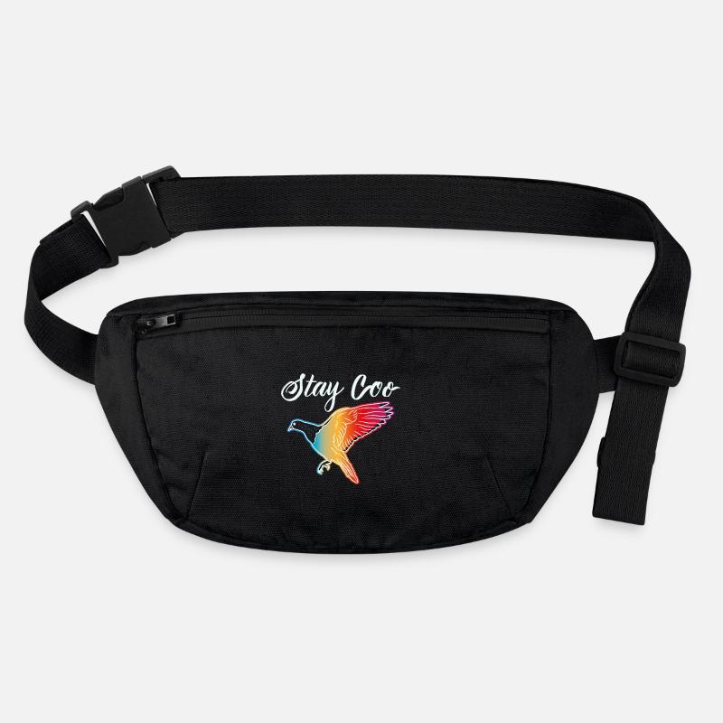 Taube - bleib ruhig cool - Stanley/Stella recycelte Gürteltasche - Schwarz