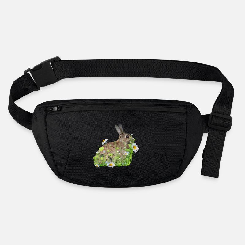 Hase weiße Blumen Stanley/Stella recycelte Gürteltasche