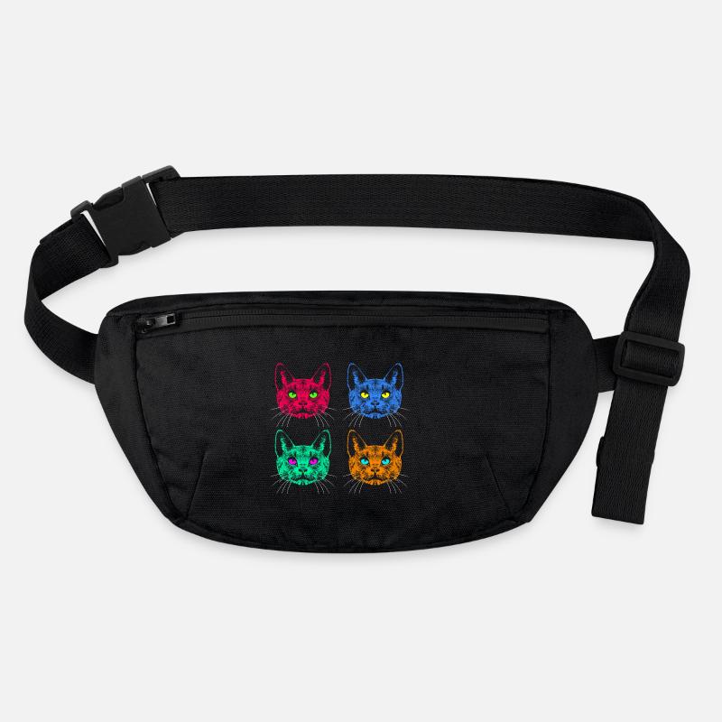 Vier Farben Katzen / Des chats comme Warhol Sac banane recyclé Stanley/Stella
