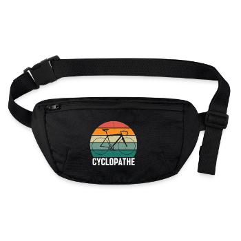 Cyclopathe humour vélo cadeau cyclisme cycliste - Sac banane recyclé Stanley/Stella - noir - Devant