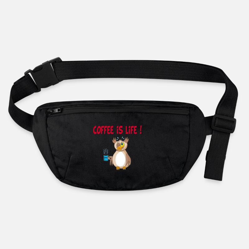 Hibou et café (anglais) Sac banane recyclé Stanley/Stella