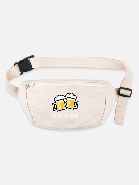 Polterabend (JGA Bier Bayrische Bierkrüge / 3C) - Stanley/Stella recycelte Gürteltasche - Naturweiß - Vorne