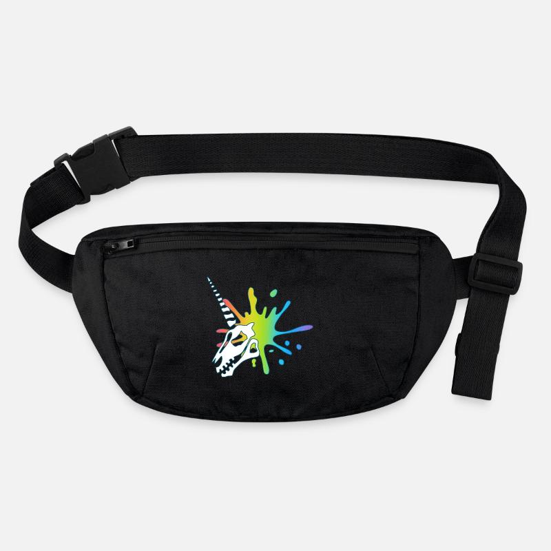 Einhorn-Totenschädel und mehrfarbige Explosion Stanley/Stella recycelte Gürteltasche