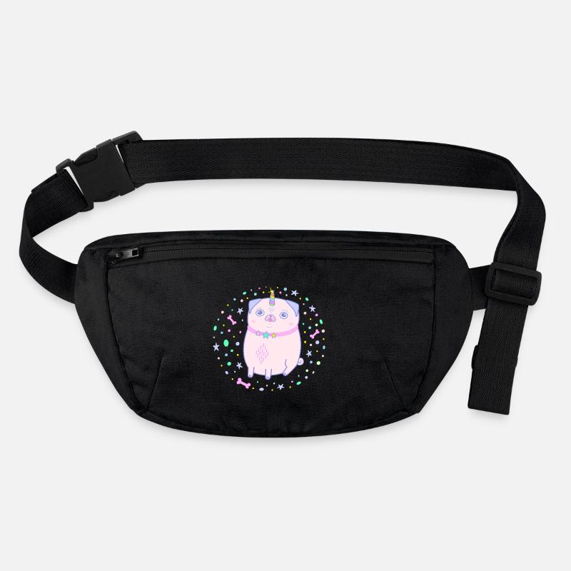Rosa Mops Einhorn Pugicorn Stanley/Stella recycelte Gürteltasche