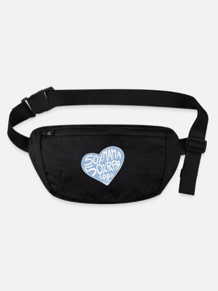 100% Liebe / Junge / Geburt / Mama / Papa / Baby - Stanley/Stella recycelte Gürteltasche - Schwarz