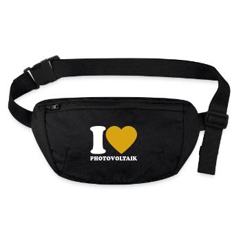 I Love Photovoltaik - Herz - Erneuerbare Energie - Stanley/Stella recycelte Gürteltasche - Schwarz - Vorne
