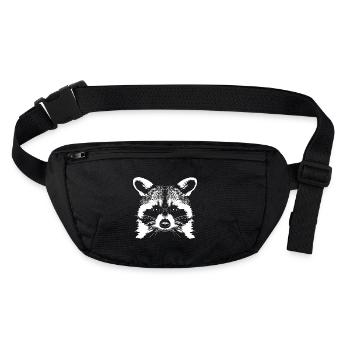 Waschbär / Raccoon - Stanley/Stella recycled Hip Bag  - black - Front