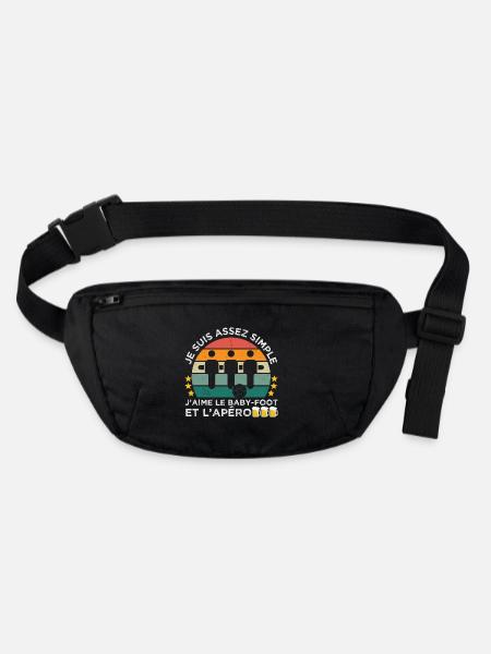 J' aime le baby-foot et l' apéro cadeau vintage - Sac banane recyclé Stanley/Stella - noir - Devant
