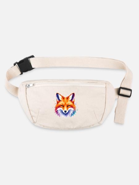 Fuchs Design – Polygon Fox Motiv für Tierliebhaber - Stanley/Stella recycelte Gürteltasche - Naturweiß - Vorne