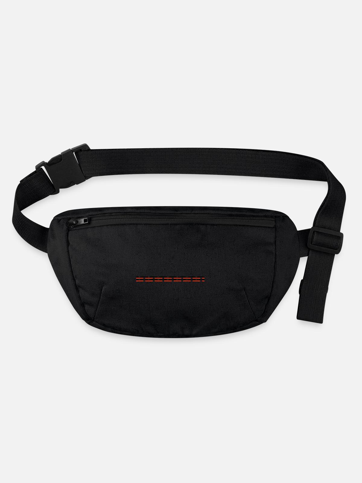 Line dashed - Stanley/Stella recycled Hip Bag  - black - Front