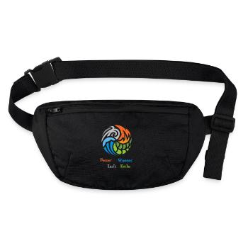 The 4 elements. Fire, water, air and earth - Stanley/Stella recycled Hip Bag  - black - Front