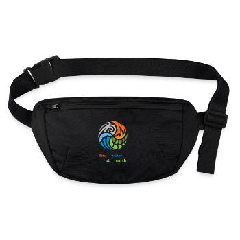 The 4 elements. Fire, water, air and earth - Stanley/Stella recycled Hip Bag  - black - Front