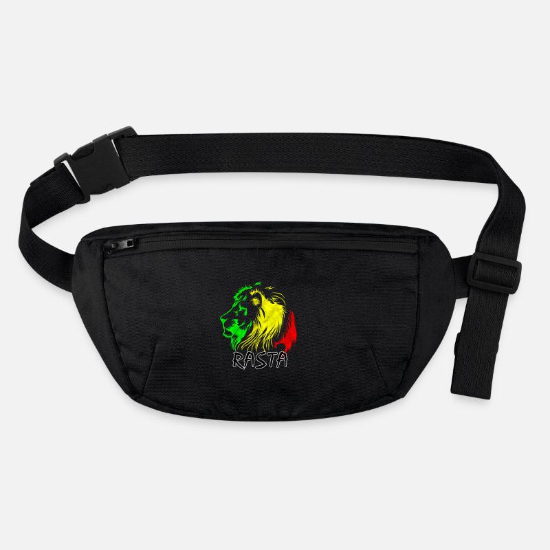 Lion rasta : style vert-jaune-rouge Sac banane recyclé Stanley/Stella