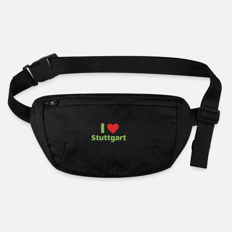 Ich liebe Stuttgart - Meine Stadt mit Herz - Stanley/Stella recycelte Gürteltasche - Schwarz