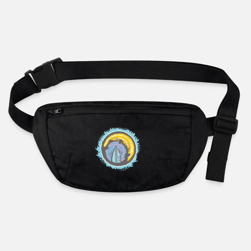 Motif abstrait de surfeur sur fond coloré Sac banane recyclé Stanley/Stella