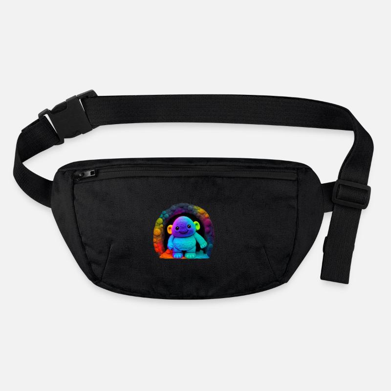 Neon Regenbogenaffe im Tunnel Stanley/Stella recycelte Gürteltasche