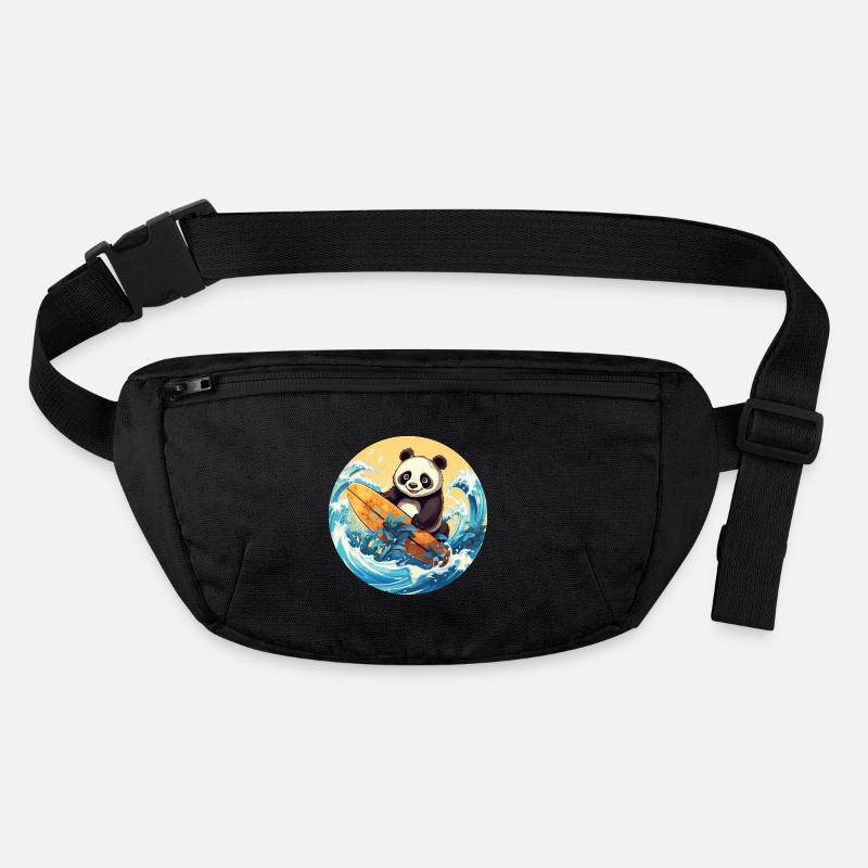 Panda surfeur au coucher du soleil Sac banane recyclé Stanley/Stella