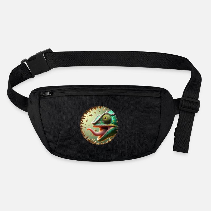 Caméléon avec des abeilles et une longue langue Sac banane recyclé Stanley/Stella