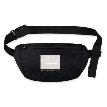 EVERY DAY IS A NEW BEGINNING- sun- - Stanley/Stella recycled Hip Bag  - black - Front