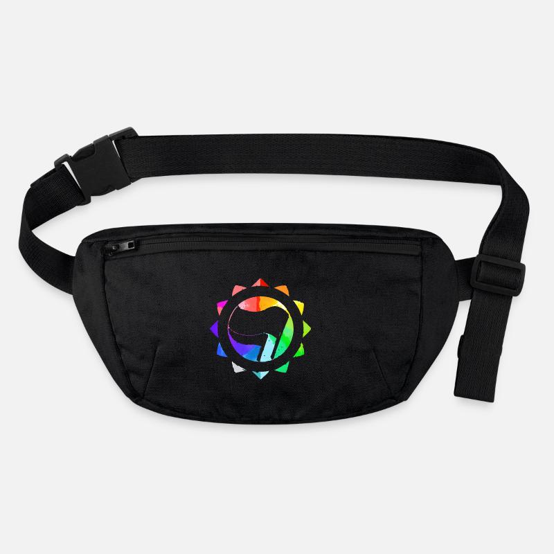 RAINBOW COLORFUL ANTI-FASCIST Stanley/Stella recycled Hip Bag 