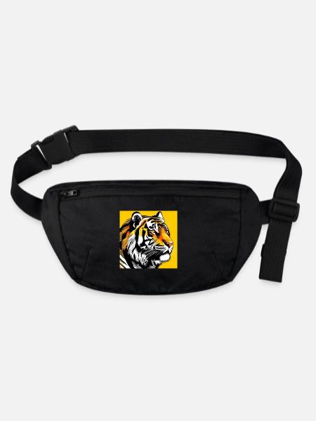 Tiger Pop Art - Stanley/Stella recycelte Gürteltasche - Schwarz - Vorne