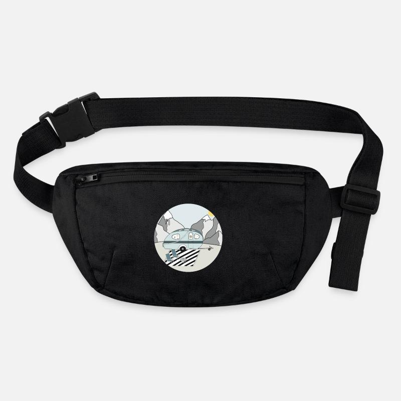 Camping in the mountains with caravan - Stanley/Stella recycled Hip Bag  - black