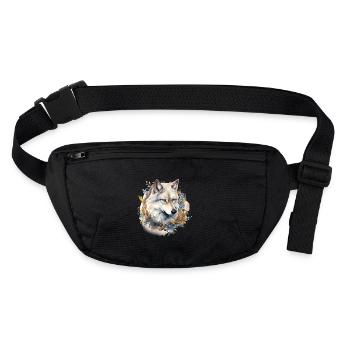 Lovely Wolf face - Sac banane recyclé Stanley/Stella - noir - Devant