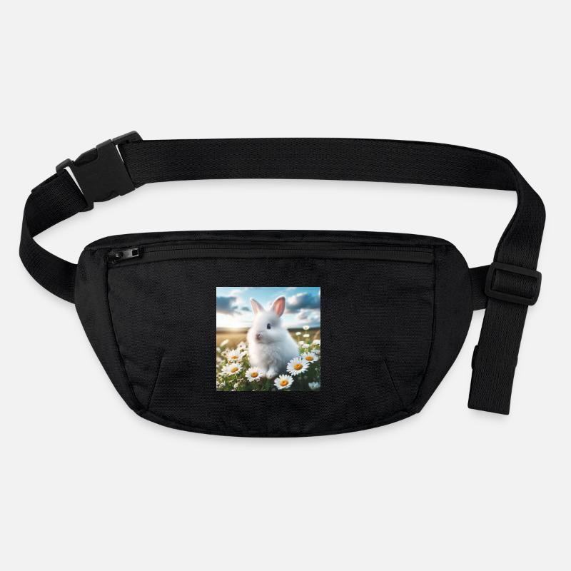 Entzückender weißer Hase Stanley/Stella recycelte Gürteltasche