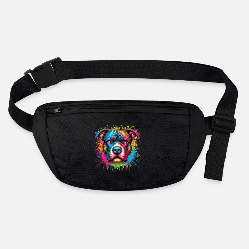 Pitbull Hund Stanley/Stella recycelte Gürteltasche
