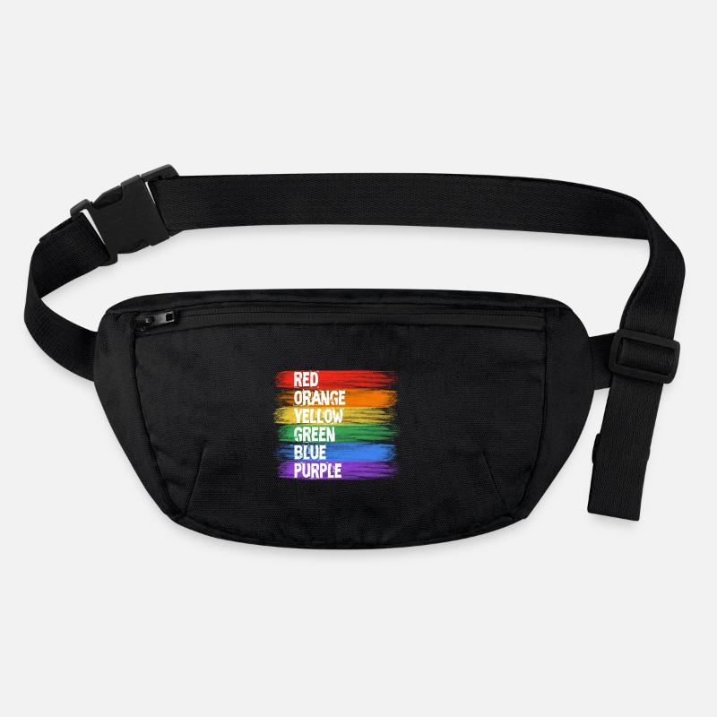 Regenbogenfarben Streifenkunst Stanley/Stella recycelte Gürteltasche