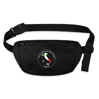 This is where my story begins - Motif Italy - Stanley/Stella recycled Hip Bag  - black - Front