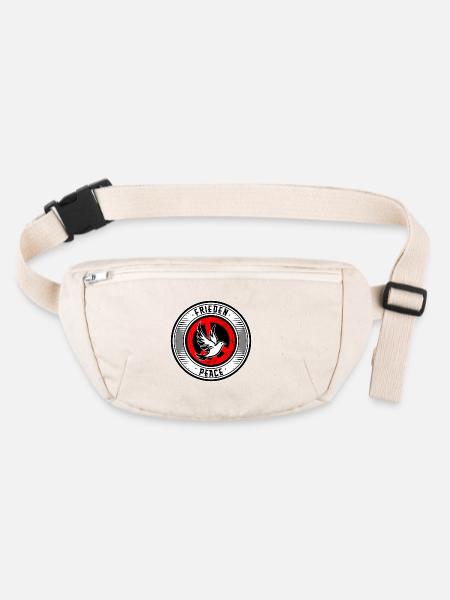 Frieden Peace - Stanley/Stella recycelte Gürteltasche - Naturweiß - Vorne