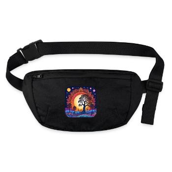 Germanen und Wikinger Weltenbaum Yggdrasil - Stanley/Stella recycelte Gürteltasche - Schwarz - Vorne