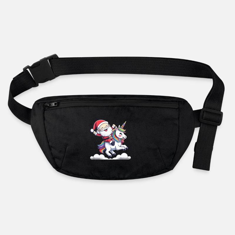 Weihnachtsmann reitet auf Einhorn Stanley/Stella recycelte Gürteltasche