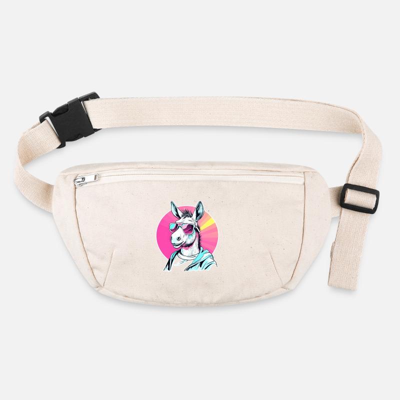 Pop Art Donkey with Sunglasses Pullover Hoodie Stanley/Stella recycled Hip Bag 