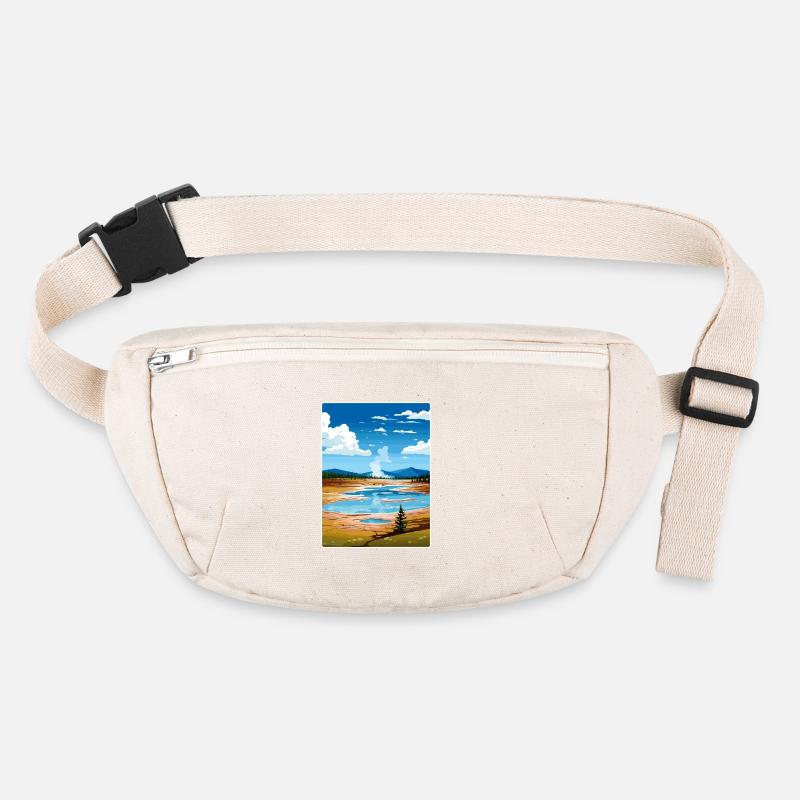 Affiche de voyage souvenir du parc national de Yellowstone Sac banane recyclé Stanley/Stella
