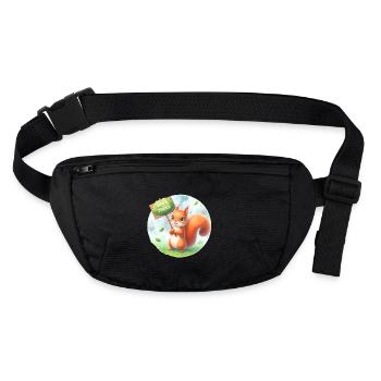 Save the Trees Squirrel - Stanley/Stella recycled Hip Bag  - black - Front