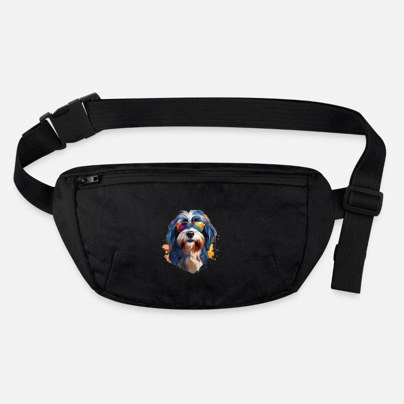 Tibet Terrier mit Sonnenbrille Stanley/Stella recycelte Gürteltasche