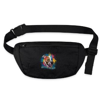 Good Dog - Staffordshire Terrier - Stanley/Stella recycled Hip Bag  - black - Front