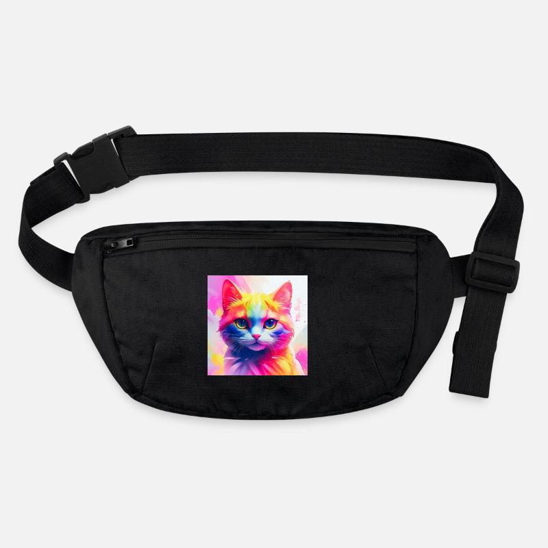 Vibrant Rainbow Cat Artwork Stanley/Stella recycled Hip Bag 
