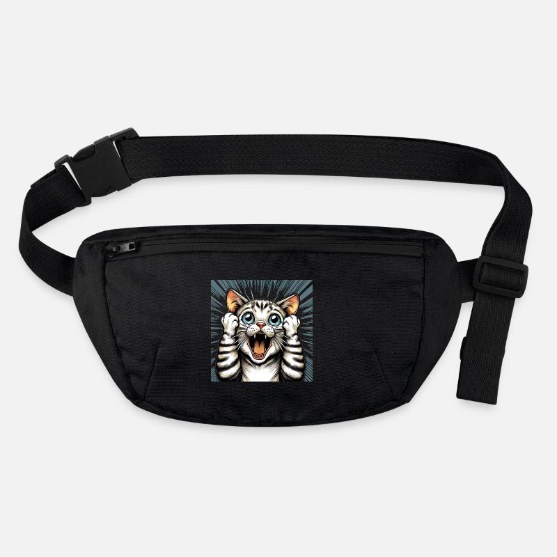 Shocked Cat Cats Gift Stanley/Stella recycled Hip Bag 