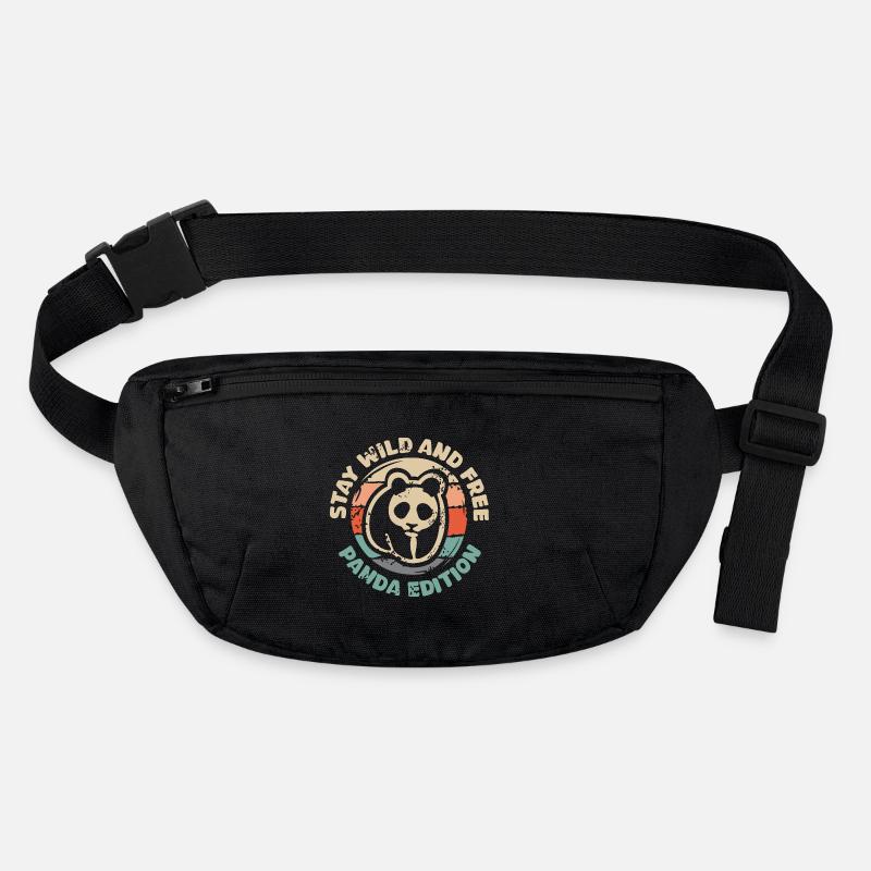 Restez sauvage et libre - Panda Edition Retro Design Sac banane recyclé Stanley/Stella