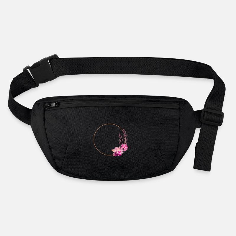 Gold frame with pink-red flowers – noble & playful Stanley/Stella recycled Hip Bag 