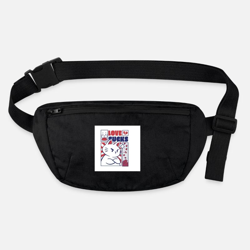 Mutige Katze mit Liebe ist Statement Stanley/Stella recycelte Gürteltasche
