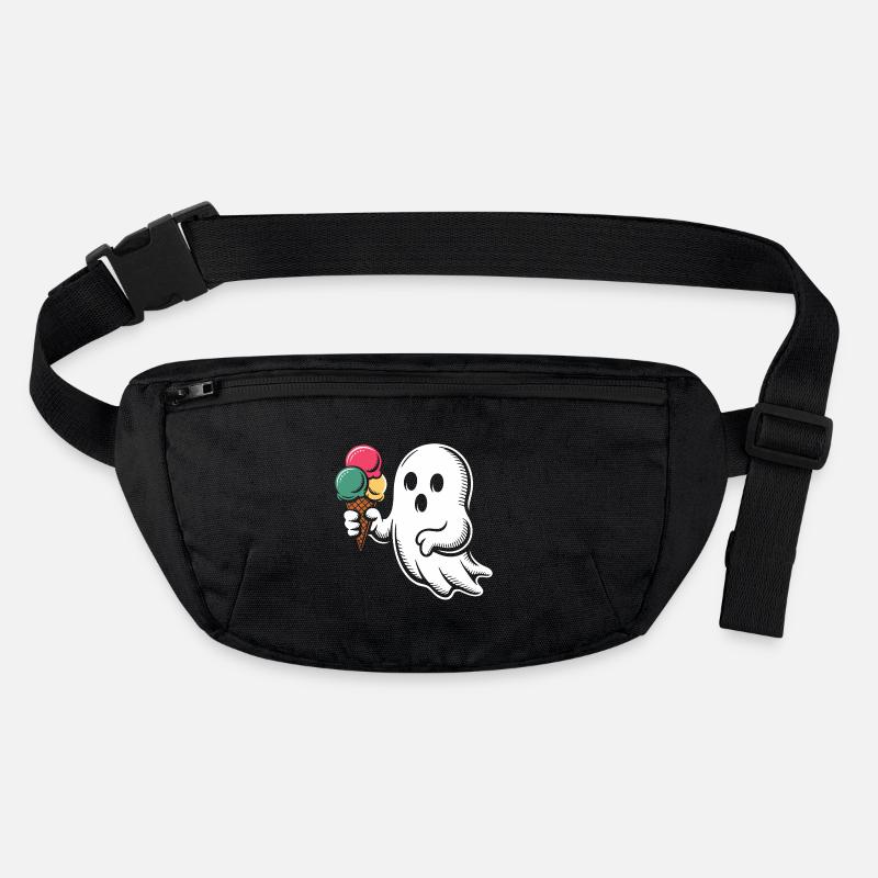 Fantôme avec popart de crème glacée - Sac banane recyclé Stanley/Stella - noir